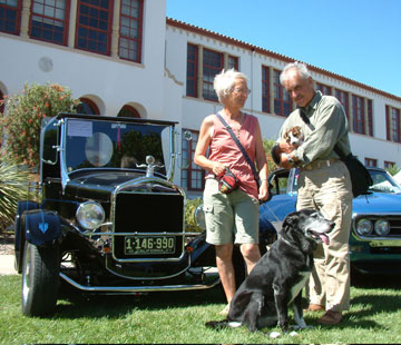 family photo with classic car