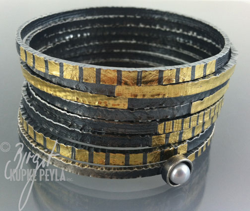 silver and gold bracelet - jewelry made by Birgit Kupke-Peyla