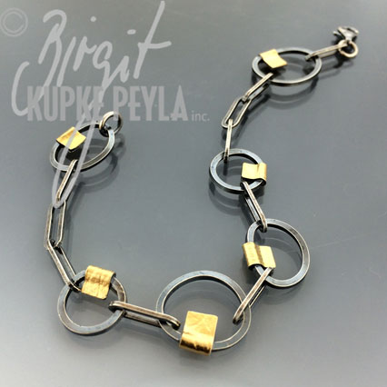 Silver and gold link Bracelet