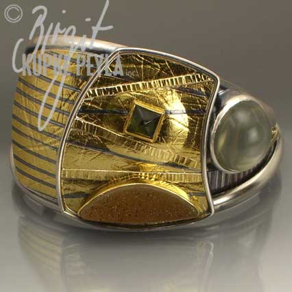 silver and gold bracelet - jewelry made by Birgit Kupke-Peyla