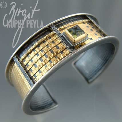 silver and gold bracelet - jewelry made by Birgit Kupke-Peyla