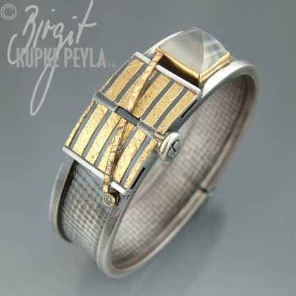 silver and gold bracelet - jewelry made by Birgit Kupke-Peyla