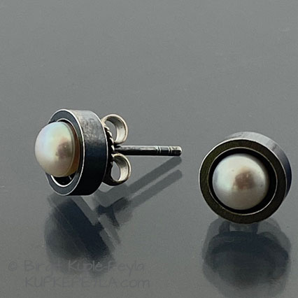 White Pearl Stud Earrings