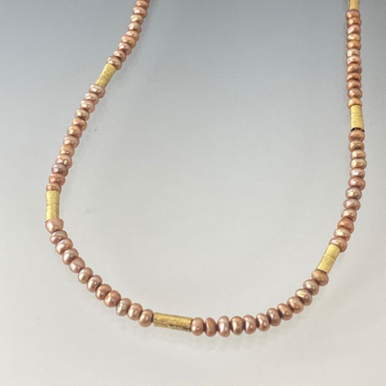 Bronze Pearl Necklace